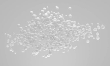 soyut beyaz parçacık bulut 3d render