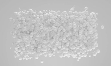 soyut beyaz parçacık bulut 3d render