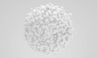 soyut beyaz parçacık bulut 3d render