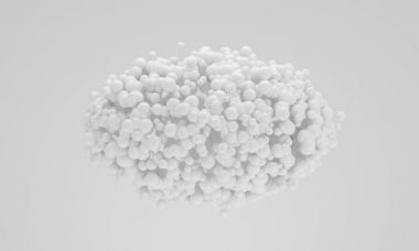 soyut beyaz parçacık bulut 3d render