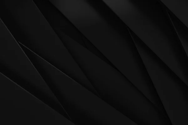 Schwarz Stapelweben Papiermaterialschicht Hintergrund 3D-Render — Stockfoto