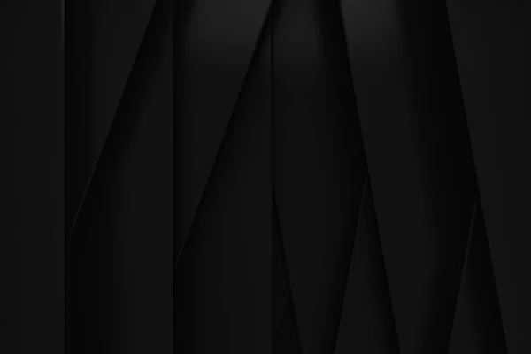 Czarny stos splot papieru warstwy materiału tła 3d renderowania — Zdjęcie stockowe