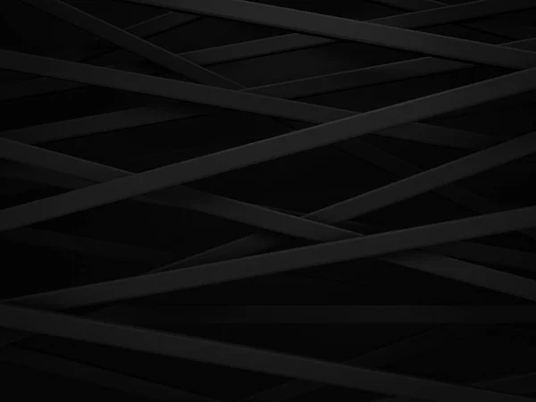 추상 어두운 블랙 스트라이프 라인 임의의 배경 3d 렌더링 — 스톡 사진