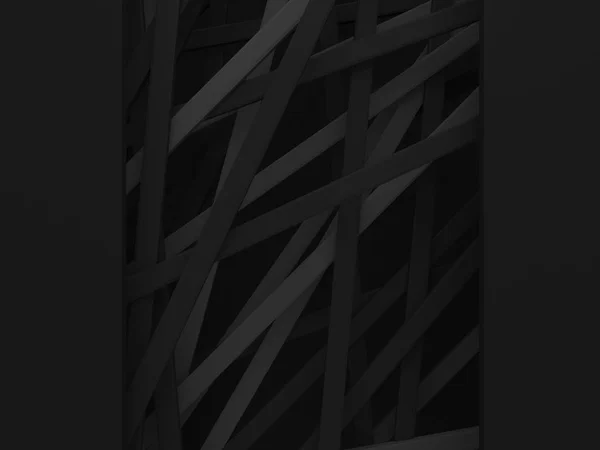 Abstracto negro caótico birdnest diseño fondo 3d render —  Fotos de Stock