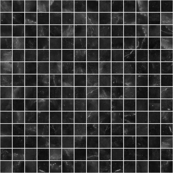 Czarny mozaika marmur płytki tekstura bezszwowe — Zdjęcie stockowe