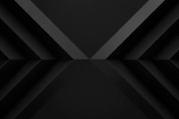 Negro zig zag diseño fondo 3d render —  Fotos de Stock