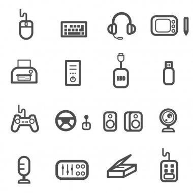 vektör bilgisayar aksesuarları Icon set