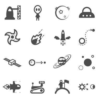 vektör Uzay Evren yıldız simgesi ayarla