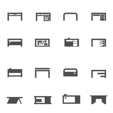 vektör çalışma tablo Resepsiyon Icon set
