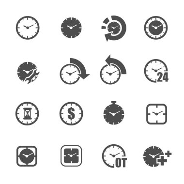 vektör iş zaman saati Icon set