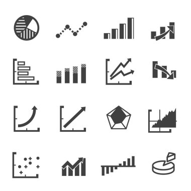 business graph icon set vector clipart
