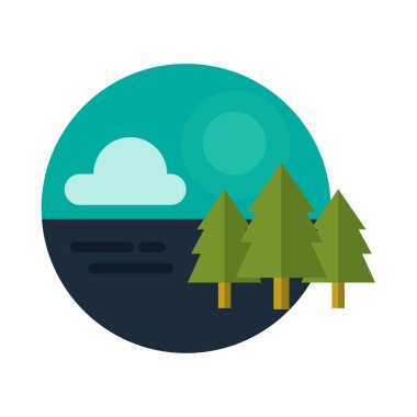 ağaç orman logo simge rozet vektör