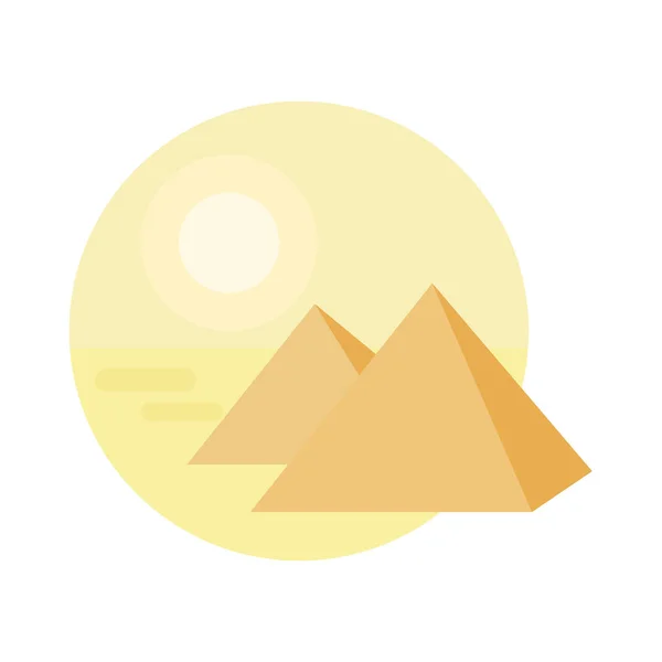 Pyramide désert logo icône badge vecteur — Image vectorielle