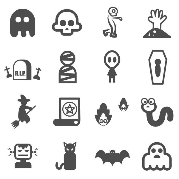 Monstruo fantasma icono conjunto vector — Archivo Imágenes Vectoriales