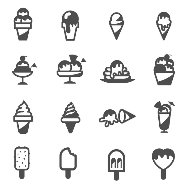 Helado icono conjunto vector — Archivo Imágenes Vectoriales