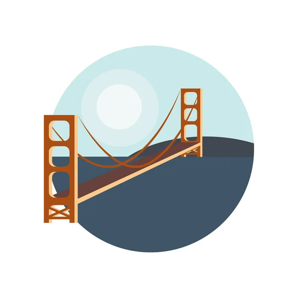 Gylden gate bro ikon badge vektor – Stock-vektor