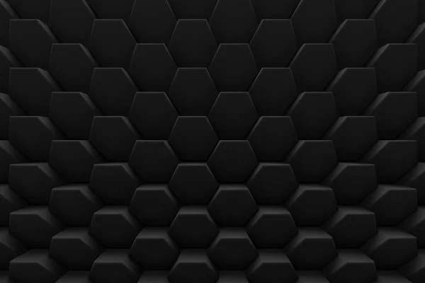 Abstracto hexágono negro colmena moderna tecnología fondo 3d — Foto de Stock