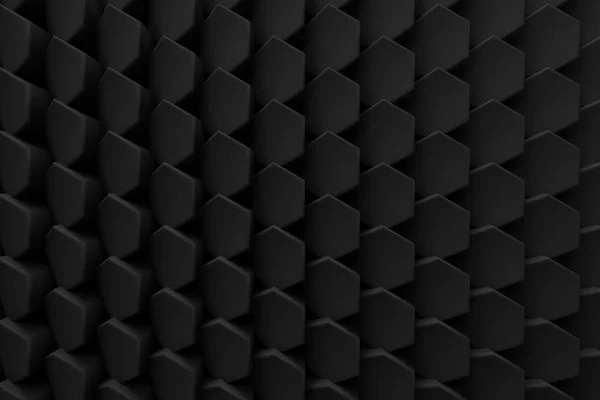 六角形の黒い蜂ハイブ現代技術を抽象的な背景の 3 d — ストック写真