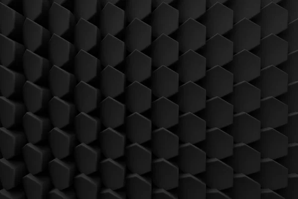 Abstracto hexágono negro colmena moderna tecnología fondo 3d — Foto de Stock