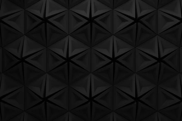 Abstracto negro hexágono apertura hoja tecnología fondo 3d r —  Fotos de Stock