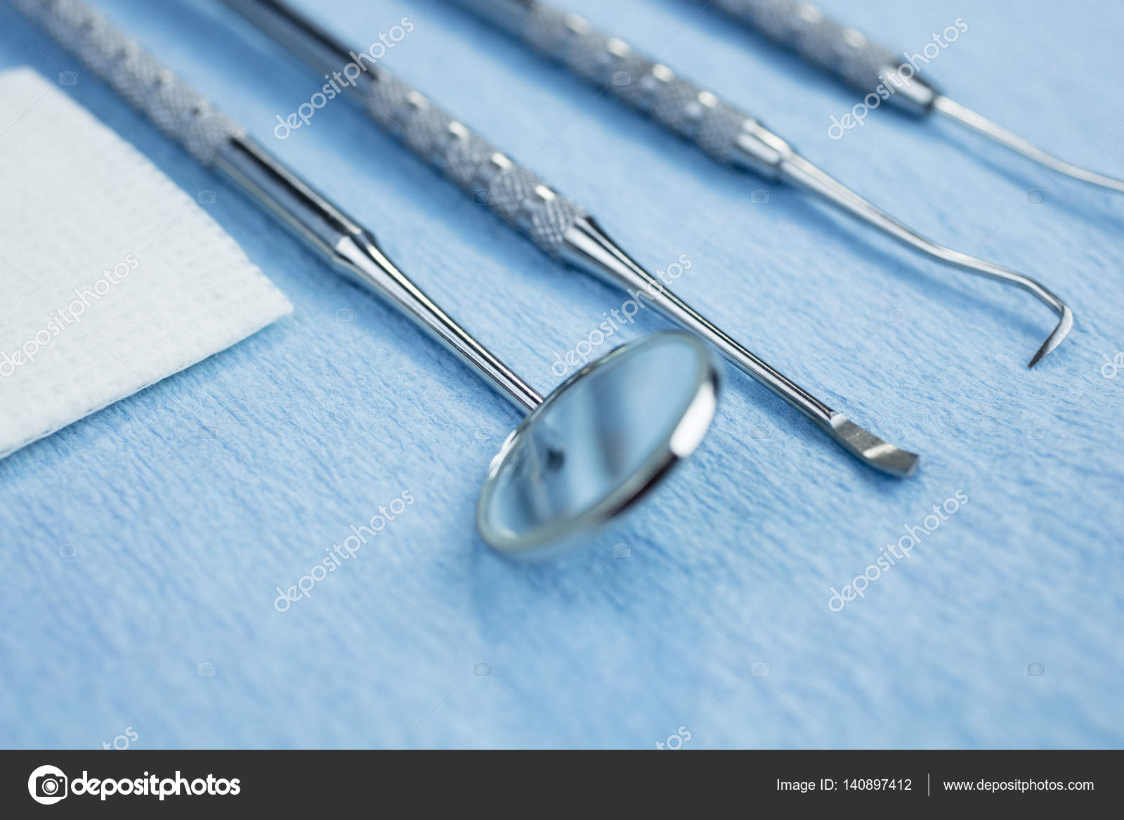 Tray of Dental Tools stock image. Image of dentist, gauze - 12539807