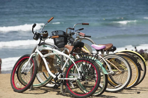 Skupina dvou kolových jízdní kola na pobřeží Del Mar, San Die Royalty Free Stock Obrázky