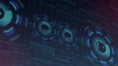 Fütüristik dijital Hud teknoloji kullanıcı arabirimi, Radar ekranı ve çalışan kod