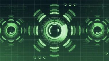 Fütüristik dijital Hud teknoloji kullanıcı arabirimi, Radar ekranı ve çalışan kod
