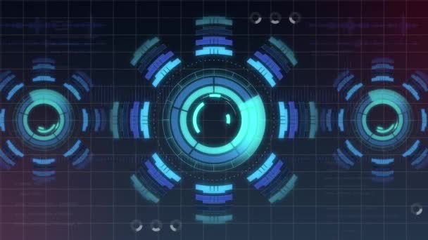 Interface Usuário Tecnologia Hud Digital Futurista Tela Radar Código Execução — Vídeo de Stock