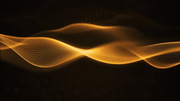 粒子の豪華な金の抽象的な背景波状の動き — ストック写真