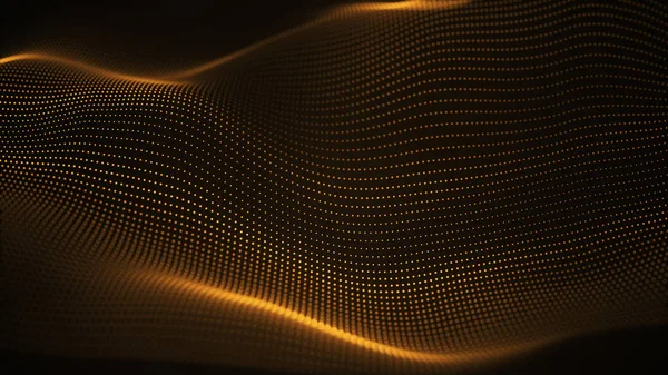 Partículas de luxo ouro abstrato fundo ondulado movimento para feliz — Fotografia de Stock