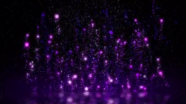 Purple Particle Rising Floating Abstract Glittering Background Festive Season Happy — Stock Video