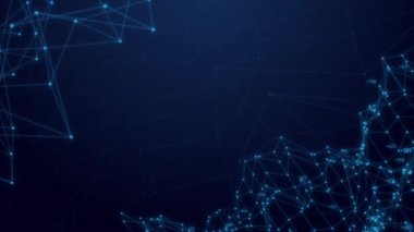 Teknoloji kavramını birleştiren soyut plexus geometri arkaplanı dijital iletişim ağı çizgisi ve nokta
