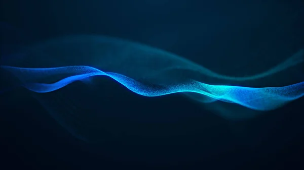 美しい抽象波技術デジタルネットワークの背景と青い光デジタル効果企業の概念 — ストック写真