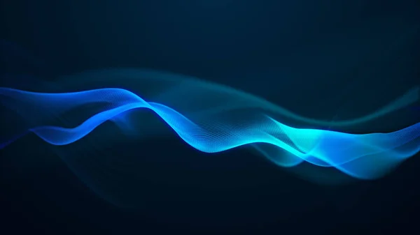 美しい抽象波技術デジタルネットワークの背景と青い光デジタル効果企業の概念 — ストック写真