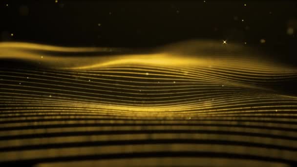 Lumina Aur Val Frumos Particule Fundal Afaceri Corporative Digital Val — Videoclip de stoc
