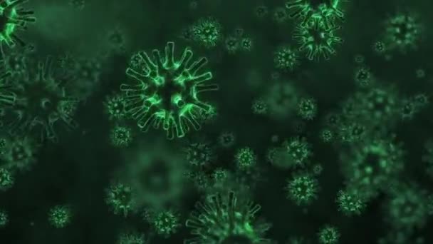 코로나 바이러스 2019 Covid 코로나 바이러스 박테리아 유행성 현미경 바이러스 — 비디오