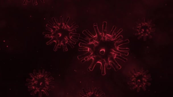 Coronavirus 2019 Vagy Covid Corona Vírus Betegség Baktériumok Orvosi Háttér — Stock videók