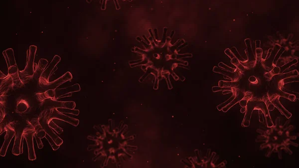 Coronavirus 2019 or COVID-19 corona virus disease bacteria medical healthcare background dangerous flu strain pandemic microscope virus close up, 3d illustration