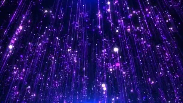 紫のディスコライトフレームの抽象的な背景でちらつきスターアニメーションシームレスループ金属光沢のある日陰 — ストック動画