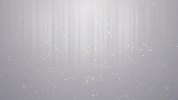 ホワイトグレーシルバーグリッターカーテン高級美しい抽象的な背景光光線輝くヴィンテージ光輝くステージショーケース — ストック動画