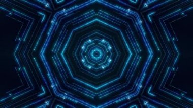 mavi neon ışığı soyut görsel geometri hareketli grafik teknolojisi dijital konsept görsel VJ döngüsü