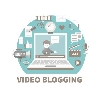 Vektör çizim için dijital video blog