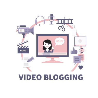 Vektör çizim için dijital video blog