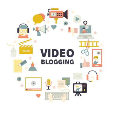 Vektör çizim için dijital video blog