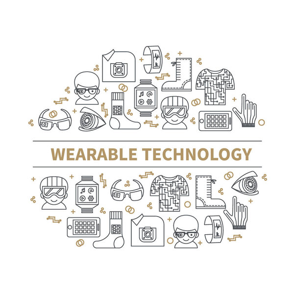 Concept circle background illustration for wearable technology