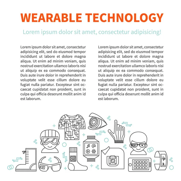 Vector template for wearable technologies brochure — Stock Vector