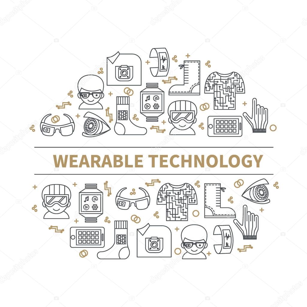 Concept circle background illustration for wearable technology