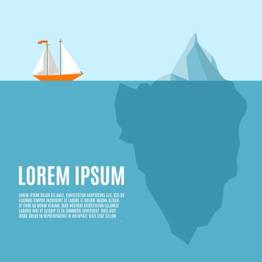 Gemi bir buzdağı - Infographic şablon karşılar