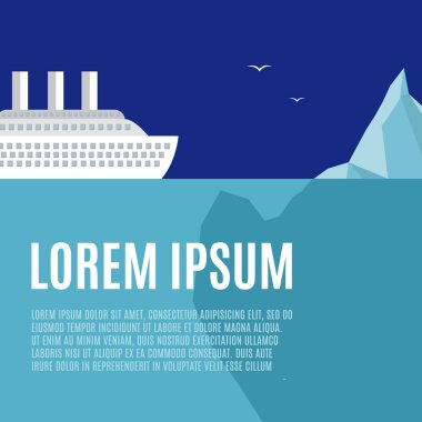 Gemi bir buzdağı - Infographic şablon karşılar